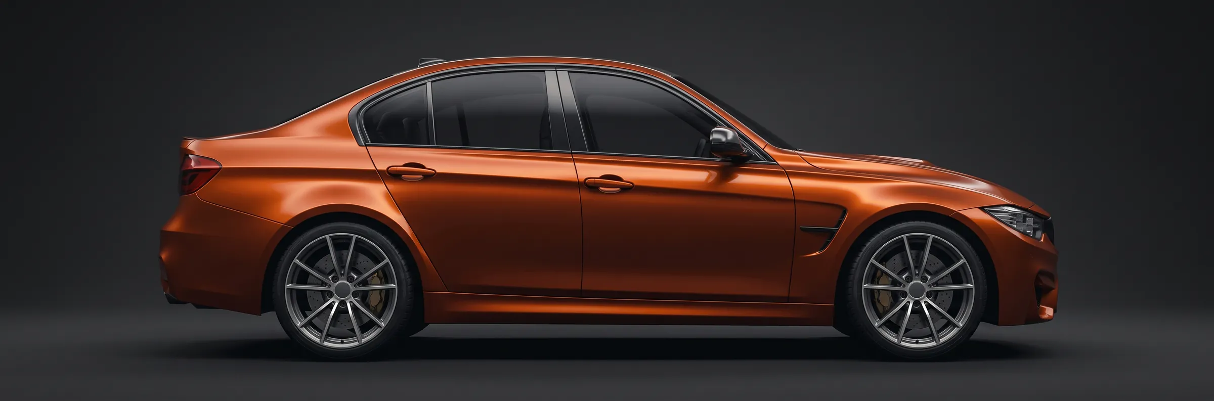 Car in side view with tappable damage areas: bumpers, doors, quarter panels, roof and bonnet